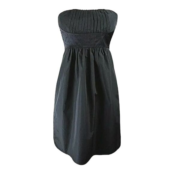 BCBGMAXAZRIA Black Beaded Strapless Cocktail Mini Dress Women's Size XS PROM - Picture 1 of 12